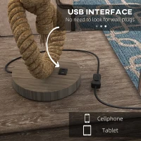 HOMCOM Nautical LED Table Lamp with USB Charging Port, Bedside Desk Lamp for Bedroom, Living Room, Home Office(m-6)