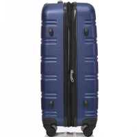 24" 4-Wheel ABS Hard Shell Travel Trolley Suitcase with Extendable Function, Luggage with Secure Lock, 45L × 28W × 69H cm, Deep Blue(m-10)