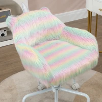 Vinsetto Unicorn Home Office Chair, Height Adjustable Fluffy Desk Chair with Armrests and Swivel Wheels, Colourful(m-7)