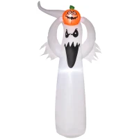 HOMCOM 6FT 1.8m LED Halloween Inflatable Decoration Floating Ghost & Pumpkin Party Outdoors Yard Lawn(m-1)
