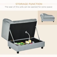 PawHut Pet Sofa Chair, with Storage, Cushion, for Small Dogs, Cats - Light Grey(m-5)