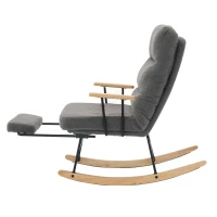 Fauteuil à bascule confortable avec réglage par gravité, repose-pieds manuel et fonction d'inclinaison stable,Gris(m-7)