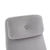 Relaxsessel mit Hocker, Büro Sessel mit verstellbarem Neigungswinkel und Fußhocker, Samt, Grau(m-6)