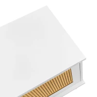 Weißer Rattan-TV-Ständer, geeignet für 90-Zoll-Fernseher, robuste Konstruktion, Weiß(m-6)