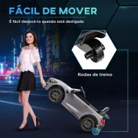AIYAPLAY Carro Elétrico para Crianças Carro Mercedes-Benz AMG GTR com Bateria 12V Faróis  Buzina e Música 108x67x46 cm Prata(m-5)