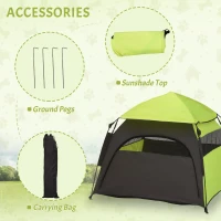 PawHut Foldable Dog Cat Tent with Waterproof Oxford, Carry Bag for Extra Large Dog, Green(m-7)