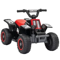 AIYAPLAY 6V Electric Quad Bike for Kids, Ride On ATV w/ Forward/Reverse, Headlights, for Ages 18-36 Months, Black(m-1)