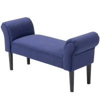 HOMCOM Tapicerowana Ławka do Sypialni i Przedpokoju, do 130 kg, 102 x 36 x 51 cm, Niebieska(m-1)