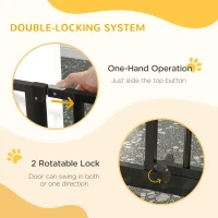 PawHut Wide Dog Safety Gate, with Door Pressure, for Doorways, Hallways, Staircases - Black(m-4)