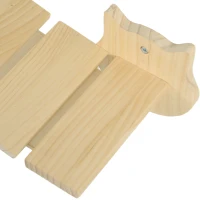 PawHut 3-delige Kattenklimset, wandgemonteerde Kattenboom met Krabpaal, Traptrede, Ladder, Natuurhout(m-8)