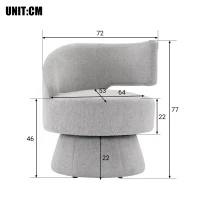 Chaise pivotante confortable avec rotation à 360 degrés, Gris(m-3)