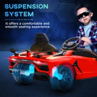 HOMCOM Lamborghini Licensed 12V kids Electric Car w/ Butterfly Doors, Remote, Music, Horn, Suspension - Red(m-8)
