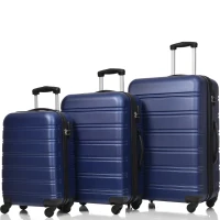 24" 4-Wheel ABS Hard Shell Travel Trolley Suitcase with Extendable Function, Luggage with Secure Lock, 45L × 28W × 69H cm, Deep Blue(m-13)