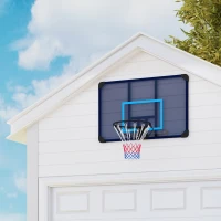 SPORTNOW Coș de Baschet de Perete, Mini Coș de Baschet cu Panou Indestructibil și Cerc din Oțel, 113x61x73 cm, Negru(m-7)