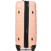 28" 4-Wheel ABS Hard Shell Travel Trolley Suitcase with Adjustable Handle, Luggage with Secure Lock, 52L × 32W × 78H cm, Pink(m-11)