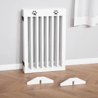 PawHut Wooden Pet Gate Foldable Freestanding Dog Safety Barrier w/ Support Feet(m-8)