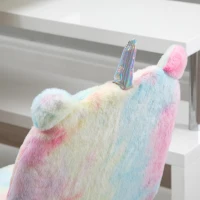 Vinsetto Fluffy Unicorn Office Chair with Mid-Back and Swivel Wheel, Cute Desk Chair, Rainbow Multi-Colored(m-8)