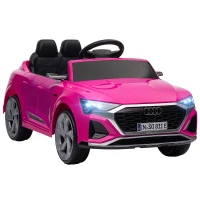 AIYAPLAY Audi Q8 e-tron Sportback Licensed 12V Ride on Car w/ Remote, 4 Spring Suspension Wheels, Headlights, Music, Horn - Pink(m-1)