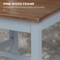 HOMCOM Dining Chairs Set of 2, Pine Wood Kitchen Chairs with Cross Back, Solid Structure for Living Room and Dining Room, Grey(m-6)