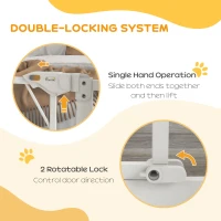 PawHut Pressure Fit Stair Gate, Dog Gate, with Auto Closing Door, Double Locking, Easy Installation, Openings 74-80cm - White(m-5)