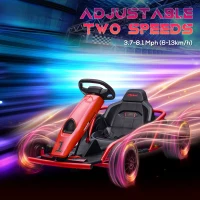 HOMCOM 24V Electric Go Kart for Kids, Drift Ride-On Racing Go Kart with 2 Speeds, for Boys Girls Aged 8-12 Years Old, Red(m-5)