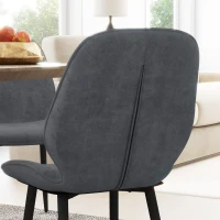 HOMCOM Velvet Dining Chairs, Set of 2 Dining Room Chairs with Metal Legs for Living Room, Dining Room, Grey(m-9)