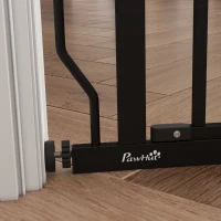 PawHut Extra Wide Dog Safety Gate, with Door Pressure, for Doorways, Hallways, Staircases - Black(m-9)
