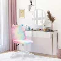Vinsetto Fluffy Unicorn Office Chair with Mid-Back and Swivel Wheel, Cute Desk Chair, Rainbow Multi-Colored(m-10)