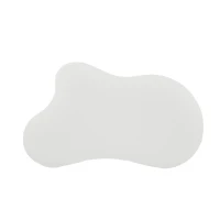 Table basse irrégulière en forme de nuage, plateau en MDF et pieds en PVC, avec sous-couche en feutre, Blanc(m-8)