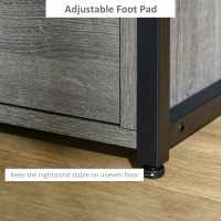 HOMCOM Industrial Side Table with Drawer, Sofa Table, Bedside Cabinet with Storage Shelf, Slim Nightstand for Living Room, Bedroom, Grey(m-6)