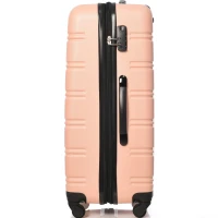 28" 4-Wheel ABS Hard Shell Travel Trolley Suitcase with Adjustable Handle, Luggage with Secure Lock, 52L × 32W × 78H cm, Pink(m-10)