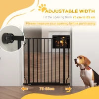 PawHut Extra Wide Dog Safety Gate, with Door Pressure, for Doorways, Hallways, Staircases - Black(m-5)