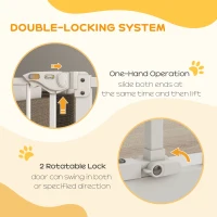PawHut Metal 74-80cm Wide Adjustable Dog Gate White(m-4)