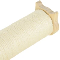 PawHut 3-delige Kattenklimset, wandgemonteerde Kattenboom met Krabpaal, Traptrede, Ladder, Natuurhout(m-9)