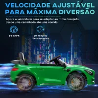 AIYAPLAY Carro Elétrico para Crianças Carro Mercedes-Benz AMG GTR com Bateria 12V Faróis  Buzina e Música 108x67x46 cm Verde(m-8)