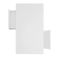 Tavolino da caffè bianco lucido con 4 inserti in vetro, 2 cassetti e 2 vani aperti, Bianco(m-11)