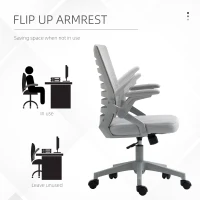 Vinsetto 44-53.5cm Adjustable Height Work Chair, with Mesh Back - Grey(m-4)