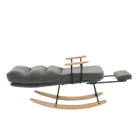 Fauteuil à bascule confortable avec réglage par gravité, repose-pieds manuel et fonction d'inclinaison stable,Gris(m-8)