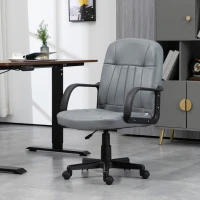 HOMCOM Swivel Executive Office Chair PU Leather Computer Desk Chair Office Furniture Gaming Seater - Grey(m-10)