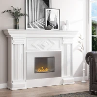 HOMCOM Wall Mounted Ethanol Fireplace, Stainless Steel Bioethanol Heater Stove Fire with 1.5L Tank, 3 Hour Burning Time, Silver(m-2)