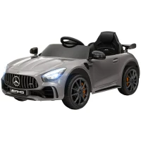 AIYAPLAY Carro Elétrico para Crianças Carro Mercedes-Benz AMG GTR com Bateria 12V Faróis  Buzina e Música 108x67x46 cm Prata(m-11)