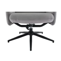Poltrona girevole a 360° grigia con angolo di inclinazione regolabile e poggiapiedi, sedia da ufficio, Grigio(m-10)