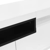 Élégant meuble TV en laqué brillant avec éclairage LED 16 couleurs,Blanc(m-7)