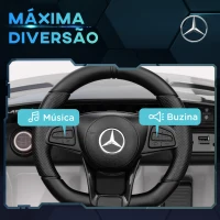 AIYAPLAY Carro Elétrico para Crianças Carro Mercedes-Benz AMG GTR com Bateria 12V Faróis  Buzina e Música 108x67x46 cm Branco(m-6)