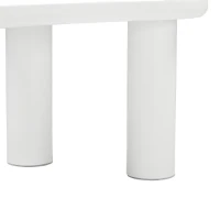 Couchtisch moderner kreativer Design 113cm Länge unregelmäßiger Knochenform MDF-Tischplatte mit Filzunterlage Weiß(m-7)