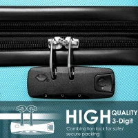 28" 4-Wheel ABS Hard Shell Travel Trolley Suitcase with Adjustable Handle, Luggage with Secure Lock, 52L × 32W × 78H cm, Skyblue(m-5)