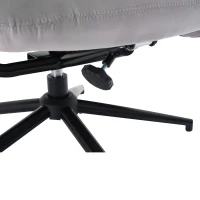Poltrona girevole a 360° grigia con angolo di inclinazione regolabile e poggiapiedi, sedia da ufficio, Grigio(m-9)