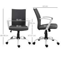 Vinsetto Office Chair Linen Swivel Computer Desk Chair Home Study Task Chair with Wheels, Arm, Adjustable Height, Dark Grey(m-3)