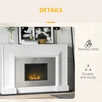 HOMCOM Wall Mounted Ethanol Fireplace, Stainless Steel Bioethanol Heater Stove Fire with 1.5L Tank, 3 Hour Burning Time, Silver(m-7)