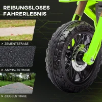 AIYAPLAY Elektrische Kindermotor met Steunwielen, Claxon en Startgeluid voor Kinderen 3-8 Jaar, Groen(m-7)
